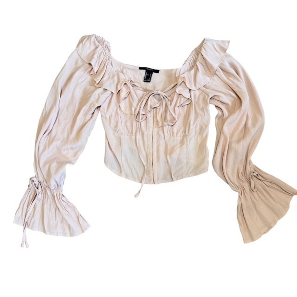VTG Coquette Balletcore Y2K Babydoll Milkmaid Top Small Puff Long Sleeve - Picture 5 of 13